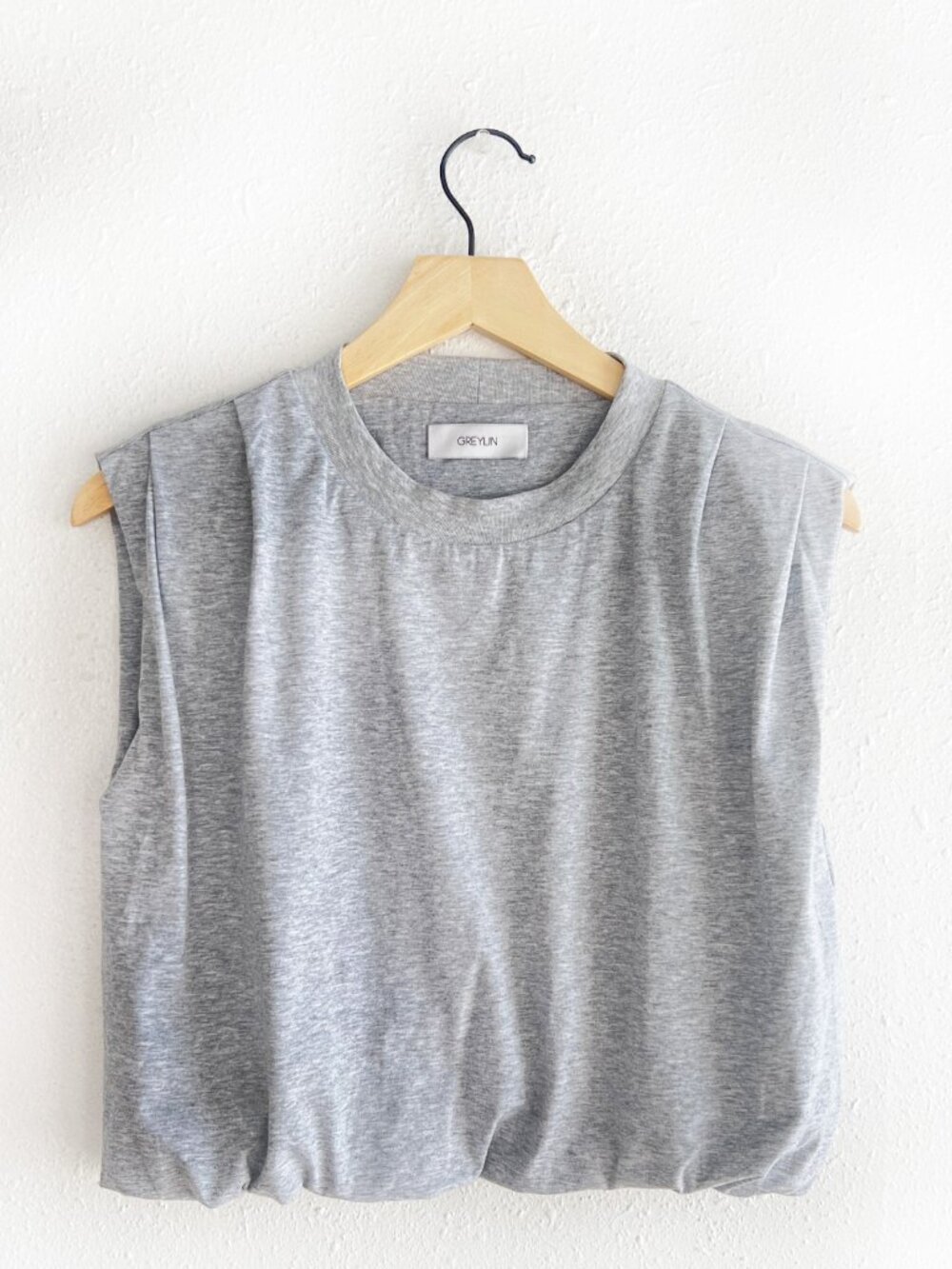 Alisa Padded Shoulder Jersey Bubble Top